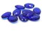 10 25mm Faceted Oval Sapphire Blue Vintage West Germany Plastic Rhinestone Cabochons